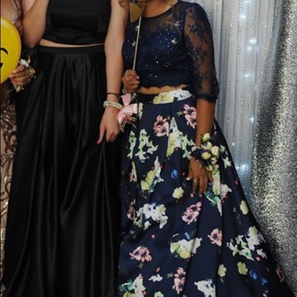 two piece floral prom dress! - Picture 3 of 3